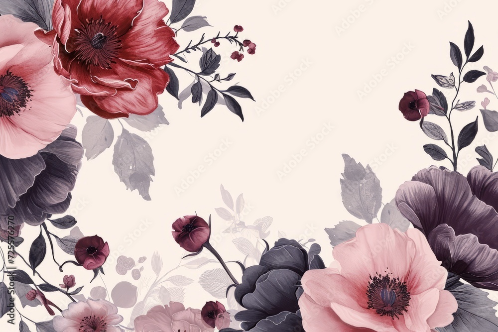 pink and white flowers with beautiful patterns generative ai