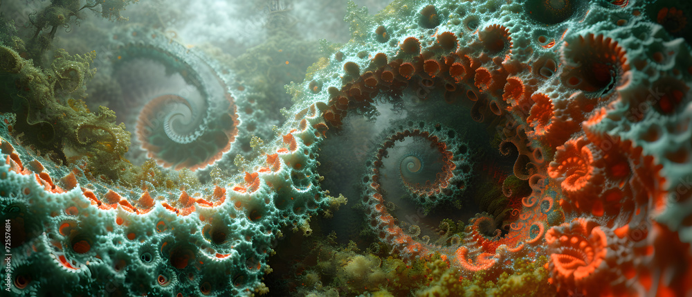 Computer Generated Image of a Spiral Design Fractal Computer Generated Image of a Spiral Design Fractal
