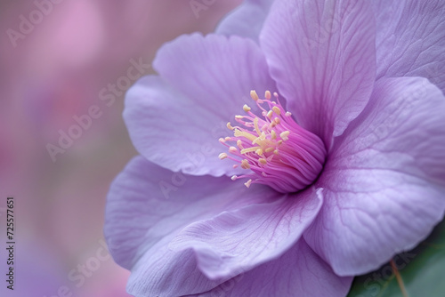 A Delicate Beauty, Purple camelia Macro Shot, ai technology © Rashid