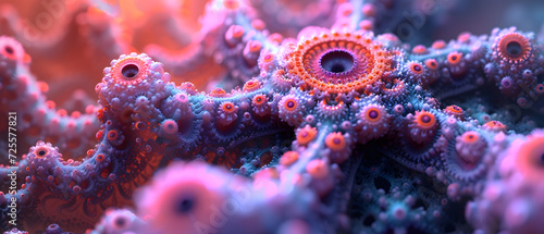 Close-Up of a Purple and Red Coral Fractal