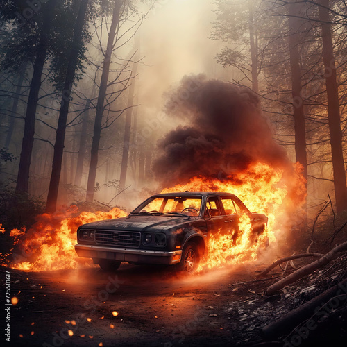 car on fire © Faris