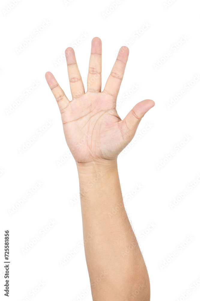 Man hand extended in greeting isolated on white background with clipping path. Man hand extended in greeting isolated on white background with clipping path.