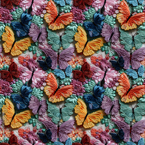 Fabrics embroidered seamless patterns of butterfly pastel color for various creative lovers and home decorating enthusiasts.NO.01