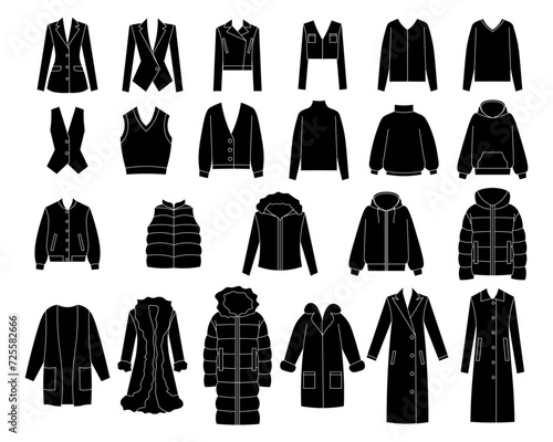 Set of clothes sweatshirt, jacket, coat, sweater, vest, outerwear, down-padded coat, fur coat