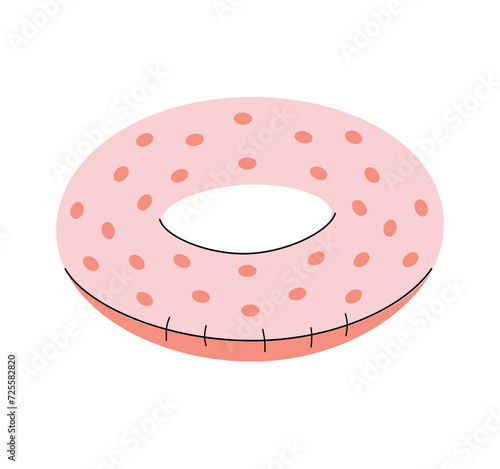 Polka dot lifebuoy. Isolated vector illustration for your design.