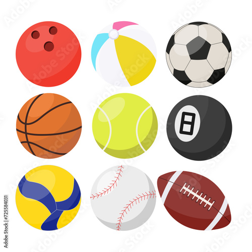 Sports balls. Ball for football  tennis  volleyball  baseball and football. Children s ball
