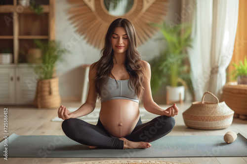 pregnant woman relaxing on yoga mat, indoor yoga for pregnant women,Mother's Day
