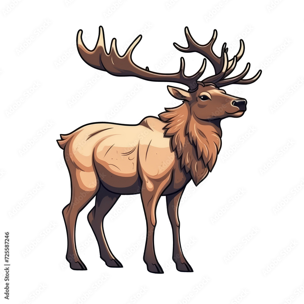 isolated deer cartoon illustration