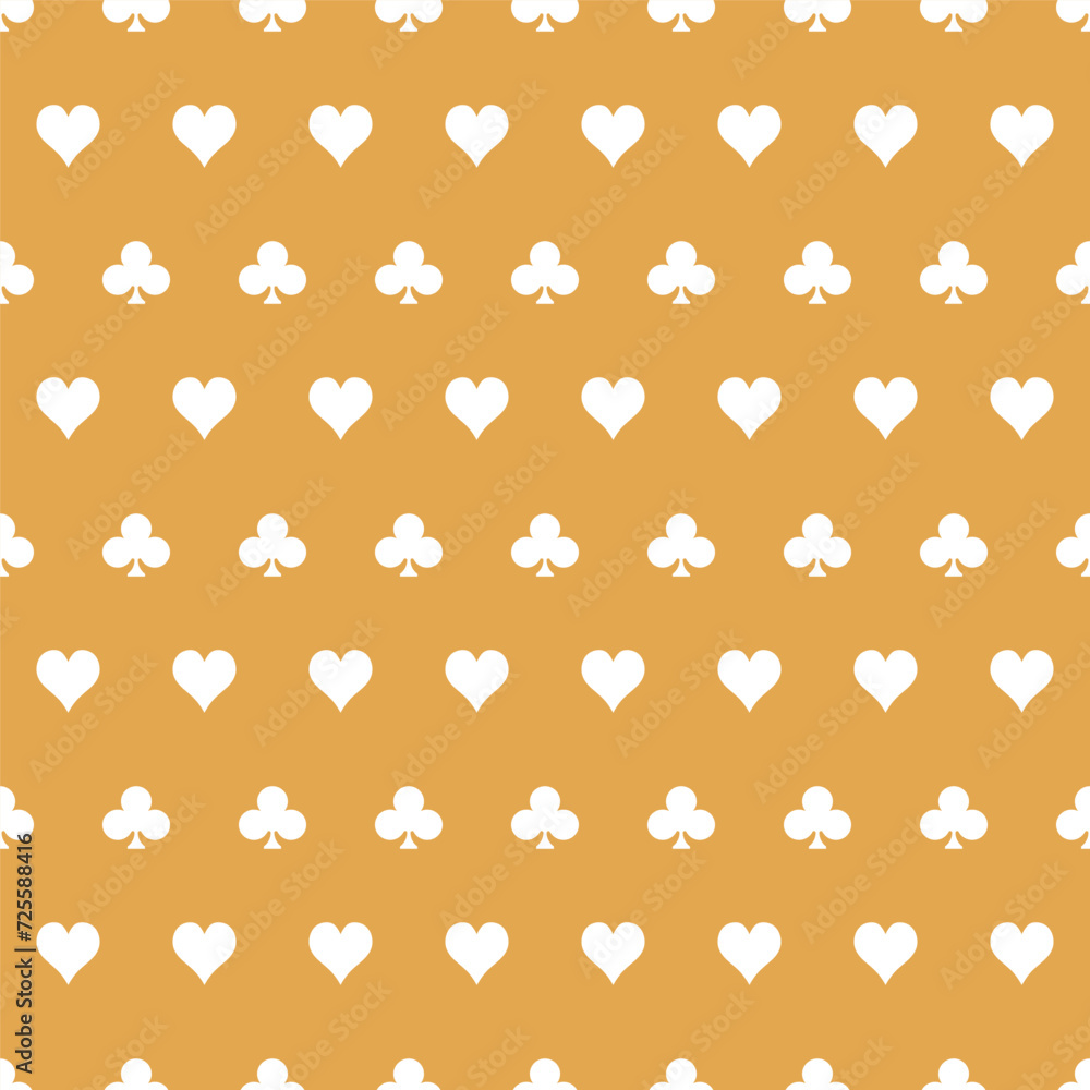Brown seamless pattern with playing card symbols Brown seamless pattern with playing card symbols