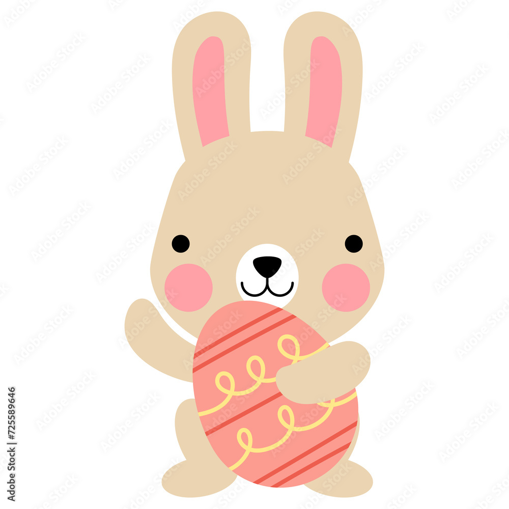 Easter bunny rabbits with baby chicks and Easter eggs Easter bunny rabbits with baby chicks and Easter eggs