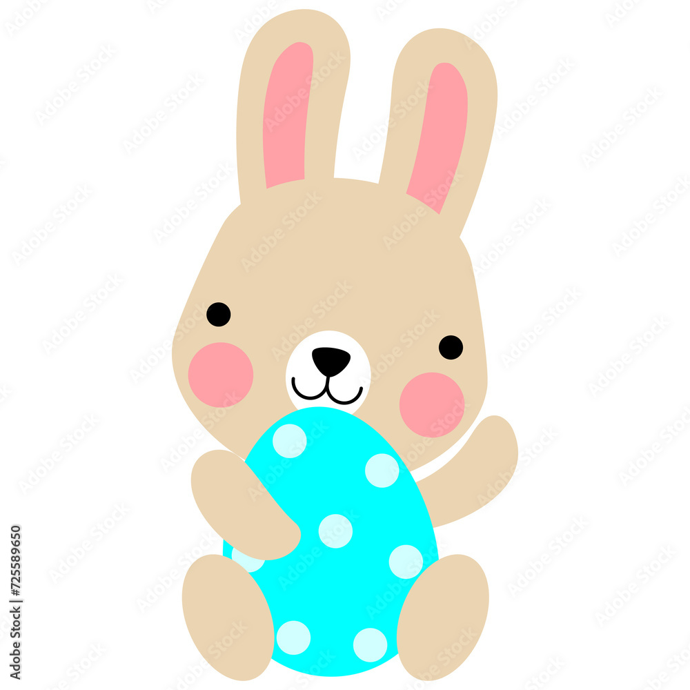 Easter bunny rabbits with baby chicks and Easter eggs Easter bunny rabbits with baby chicks and Easter eggs