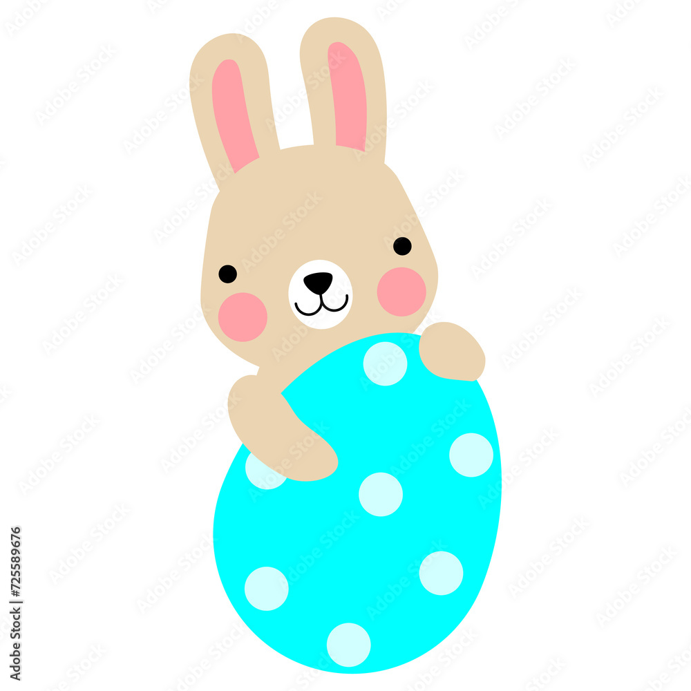 Easter bunny rabbits with baby chicks and Easter eggs Easter bunny rabbits with baby chicks and Easter eggs