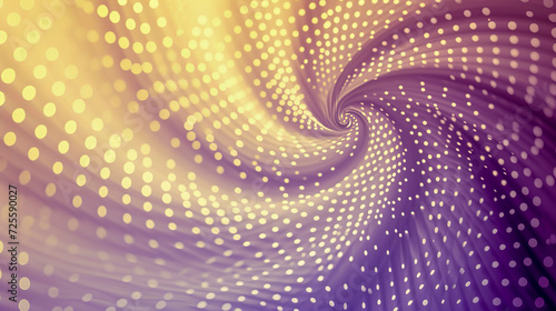 Golden Swirl with Dotted Pattern on Purple Gradient