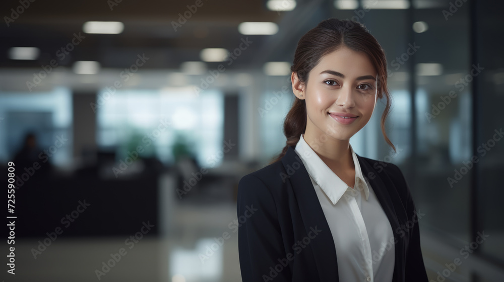 Portrait of a Happy young Asian businesswoman in a business suit. Portrait of a Happy young Asian businesswoman in a business suit.