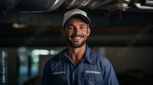 Cheerful drain specialist with well-maintained system