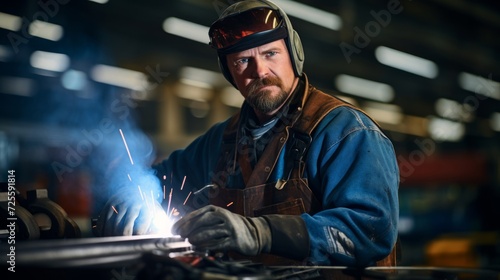 Engaged welder's precision and expertise