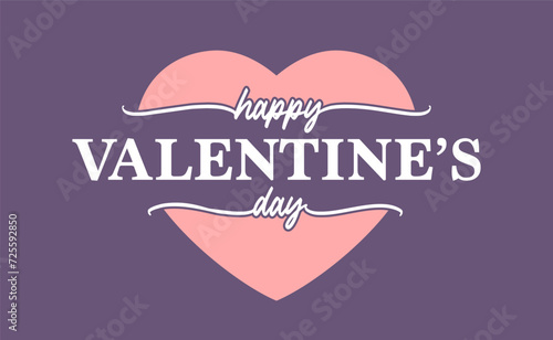 Happy valentine's elegant banner design with calligraphy text, in heart shaped background.