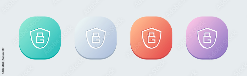 Guard line icon in flat design style. Defense signs vector illustration. Guard line icon in flat design style. Defense signs vector illustration.