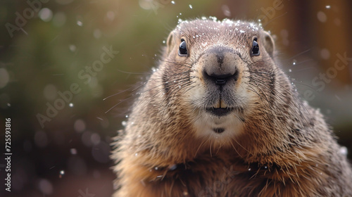 Punxsutawney Phil. Wild marmot. 