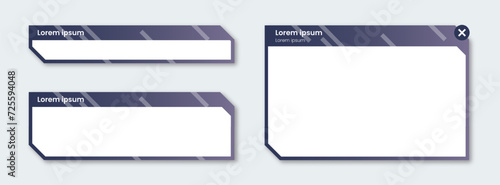 Futuristic lower third and pop up illustration. Video overlay element.