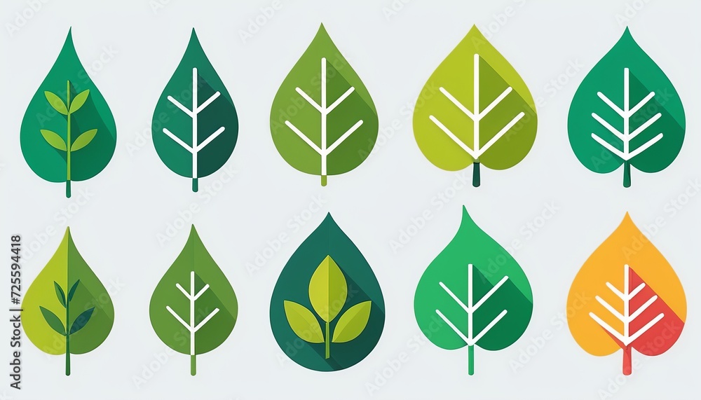 Green Home Leaf Icon: A Multi-Color Style Vector for UI/UX Green Home Leaf Icon: A Multi-Color Style Vector for UI/UX