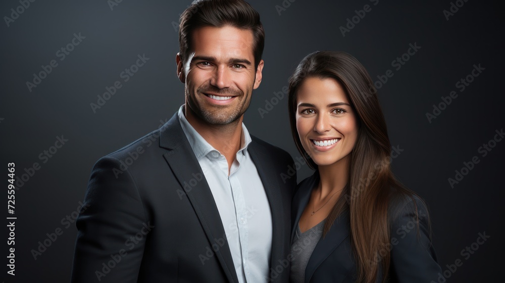 Business partners posing , looking at camera and smiling. Business partners posing , looking at camera and smiling.