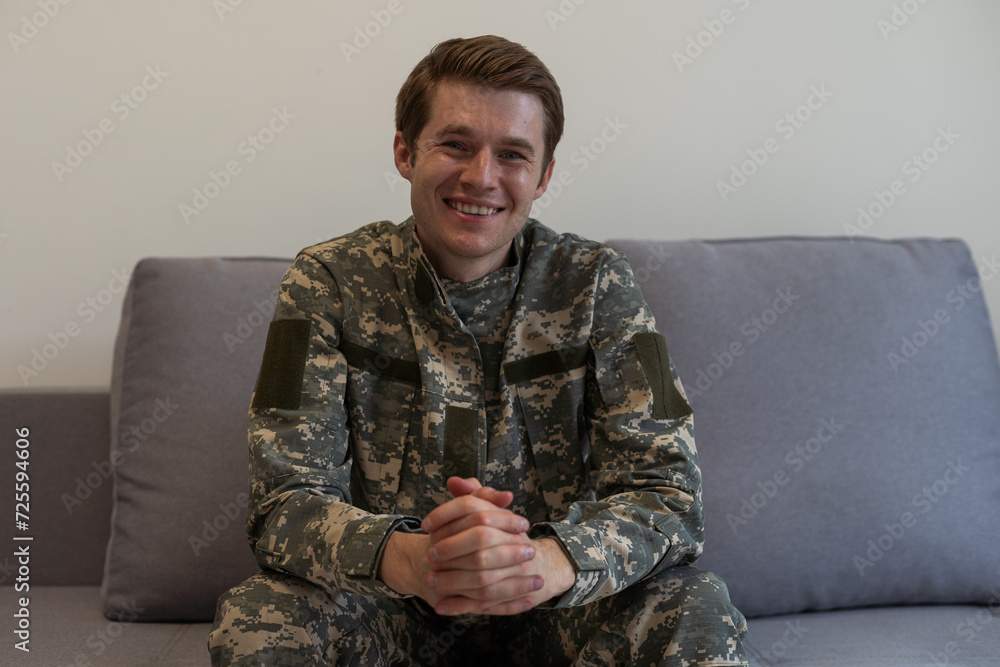 Portrait of a male American US special forces soldier smiling
