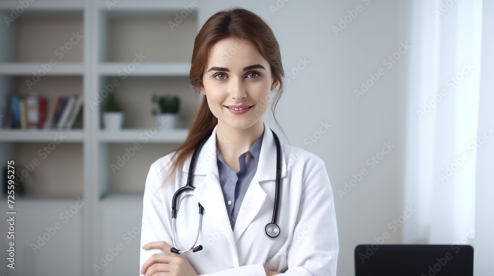 smiling young female doctor in medical coat writing in clipboard looking at camera smiling young female doctor in medical coat writing in clipboard looking at camera