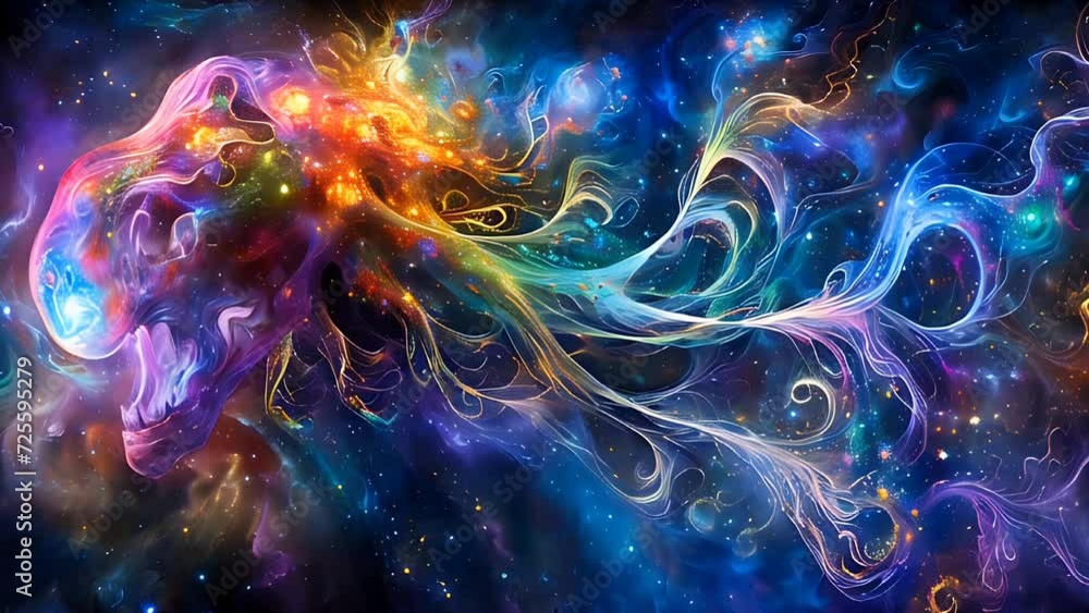 A fantasy majestic alien bioluminescent creature A fantasy majestic alien bioluminescent creature