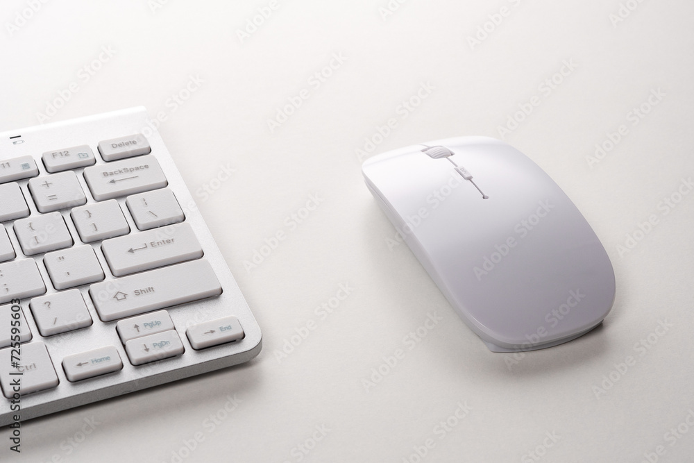 View of keyboard and mouse of a modern computer. View of keyboard and mouse of a modern computer.
