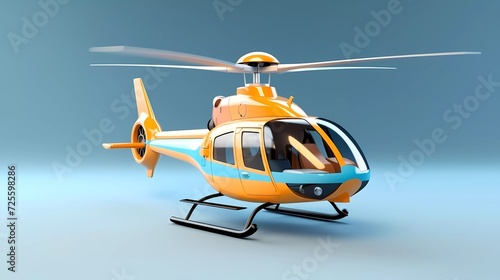 3d illustration of helicopter isolated on minimalist background. generative ai