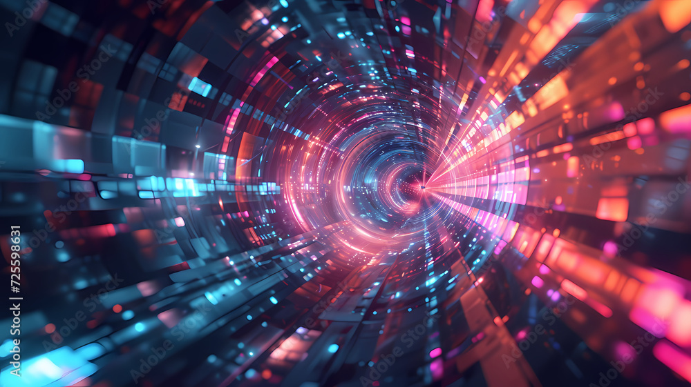 Futuristic Digital Technology Background With Vibrant Lights Futuristic Digital Technology Background With Vibrant Lights