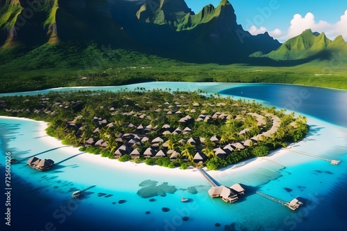 An Impressive Breathtaking Beauty of Bora-bora in The French Polynesia (JPG 300Dpi 10800x7200)