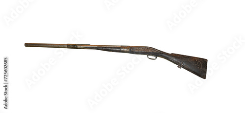 Billede på lærred Antique gun and musket isolated on a white background.
