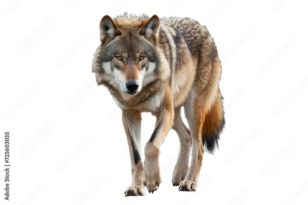 Brown Wolf Isolated on Transparent Background