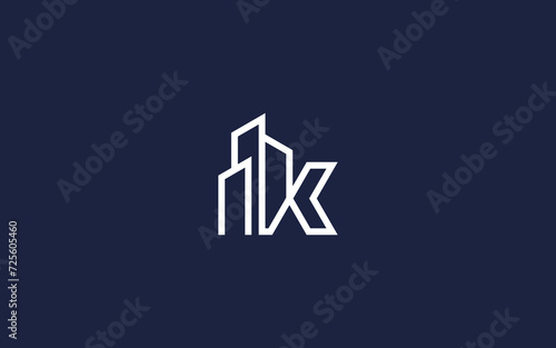 letter k with building logo icon design vector design template inspiration