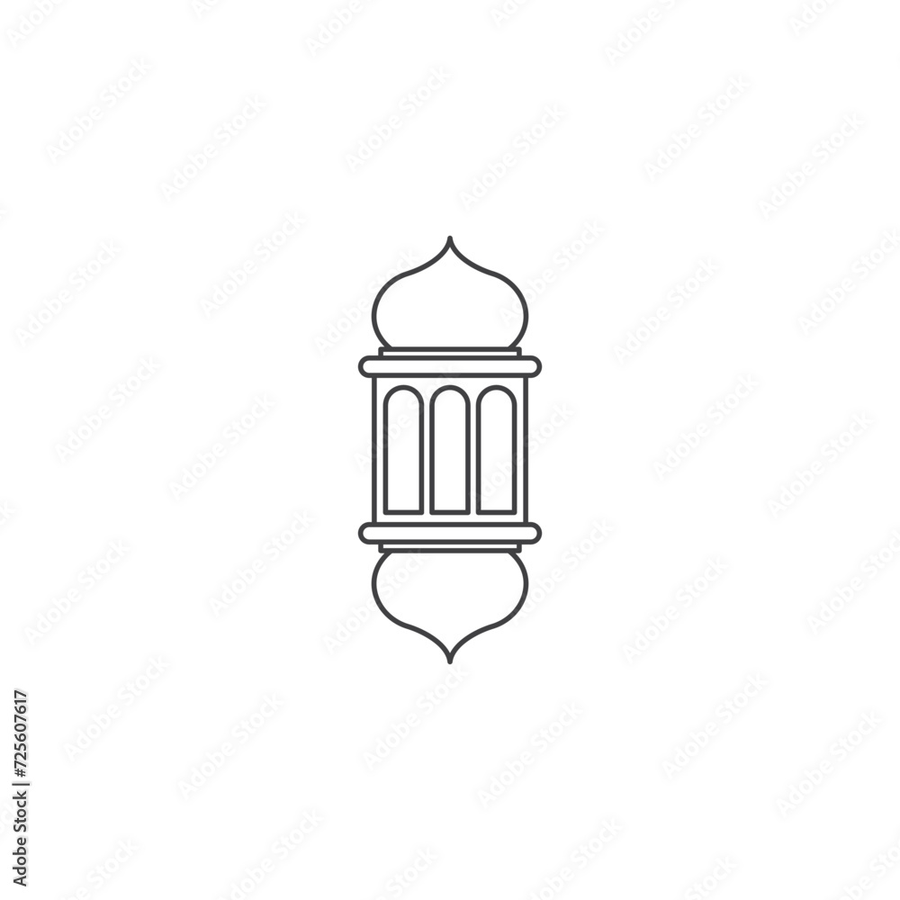 illustration of lanttern with flat design and line art illustration of lanttern with flat design and line art
