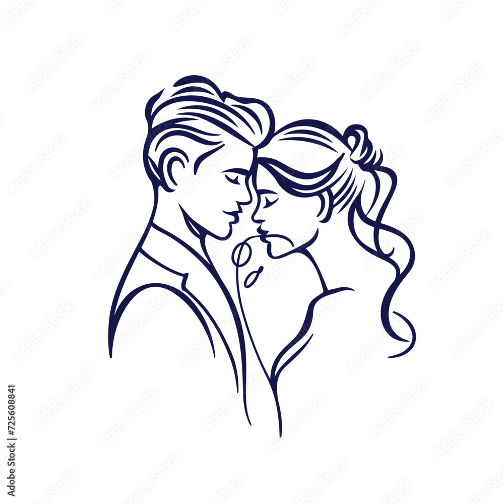 vector ne line bride and groom wedding couple isolated background vector ne line bride and groom wedding couple isolated background