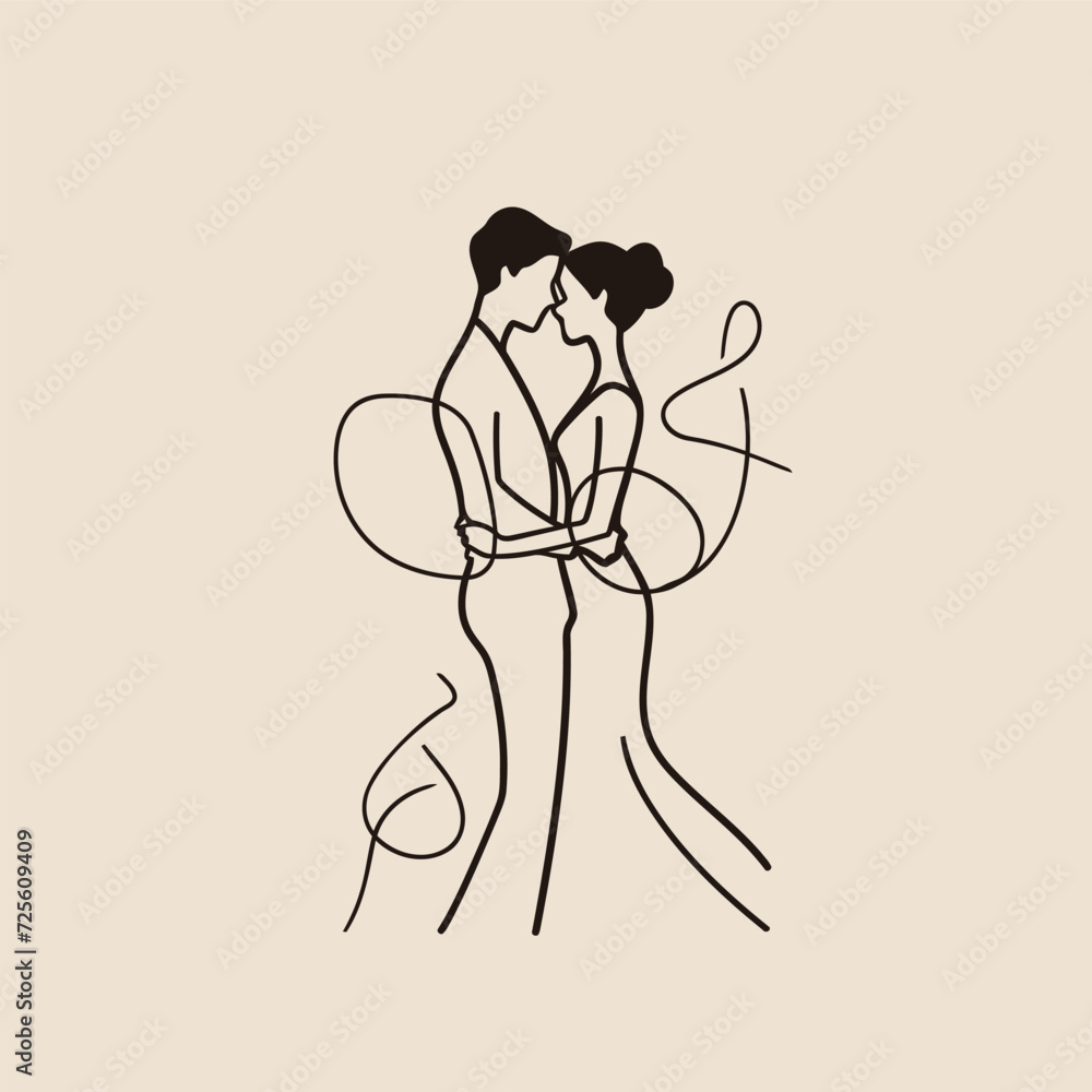 vector ne line bride and groom wedding couple isolated background vector ne line bride and groom wedding couple isolated background