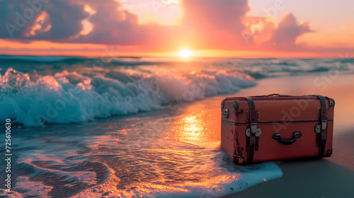 Suitcase on the beach