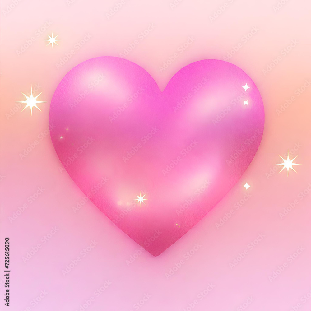 Pink heart with pink wallpaper