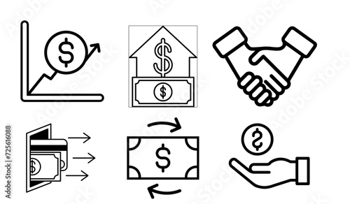 piggy bank and money,piggy bank and coins,symbol money,handicon,finance icones photo