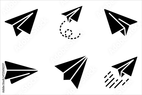Set of airplane paper Related Vector Line Icons on white background