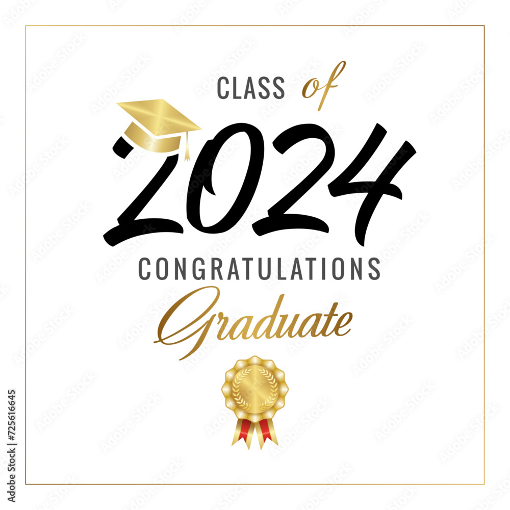 Vetor de Class of 2024 congratulations graduate certificate concept ...