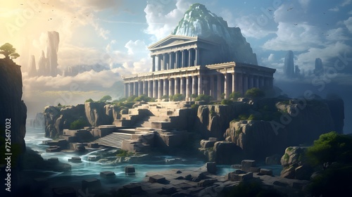 Fantasy ancient greek temple 