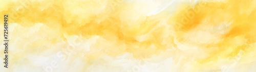 Abstract watercolor paint background painting illustration - Yellow  color with liquid fluid marbled paper texture pattern template banner panorama long photo
