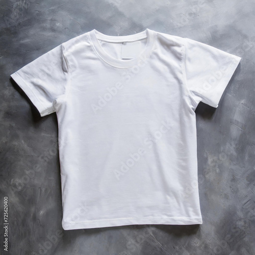 White t-shirts with copy space on gray background © Bonita