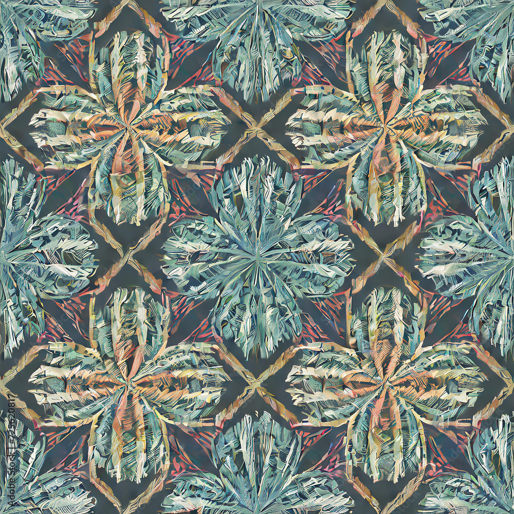 Abstract seamless pattern in thread embroidery style Abstract seamless pattern in thread embroidery style
