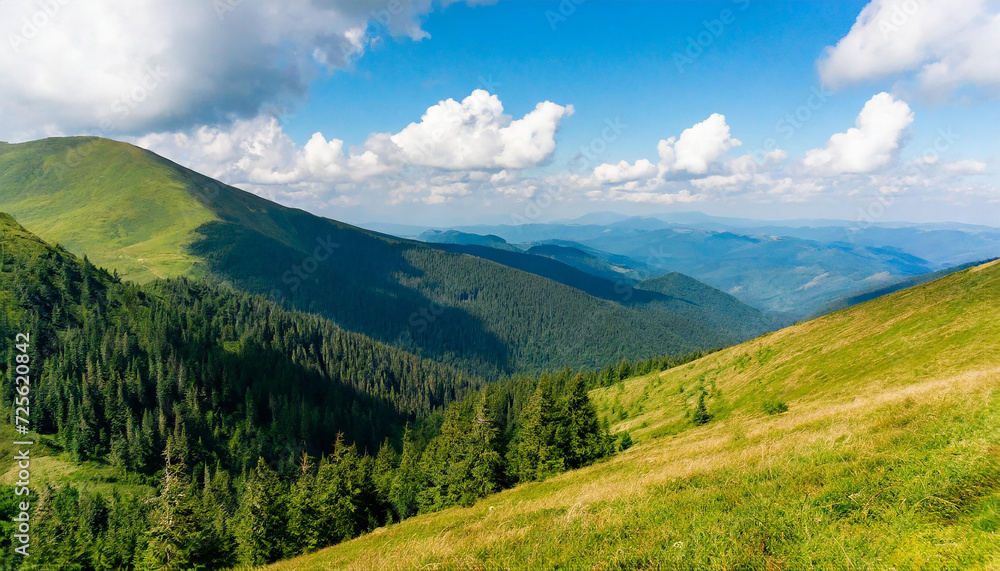 Beautiful mountain landscape with green forest. Carpathians, Ukraine.Beautiful mountain landscape with green forest. Carpathians, Ukraine.