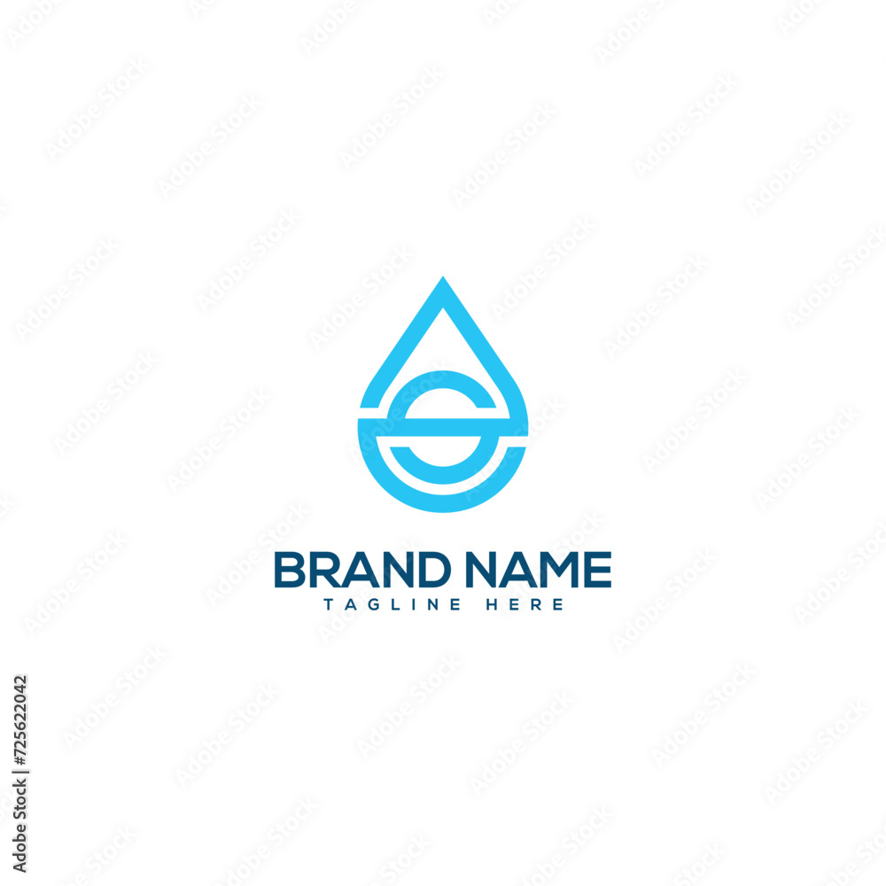 Alphabet letter S and water drop. Flat vector logo design template element. Alphabet letter S and water drop. Flat vector logo design template element.